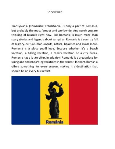 Preface Travel Guide Transylvania