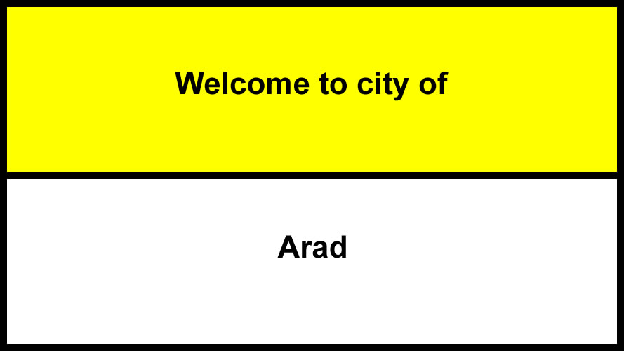 Welcome to Arad